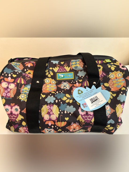 Lily Bloom Handbags - NWT Lily Bloom Black Owl Print Travel Tote with Multicolor Owls